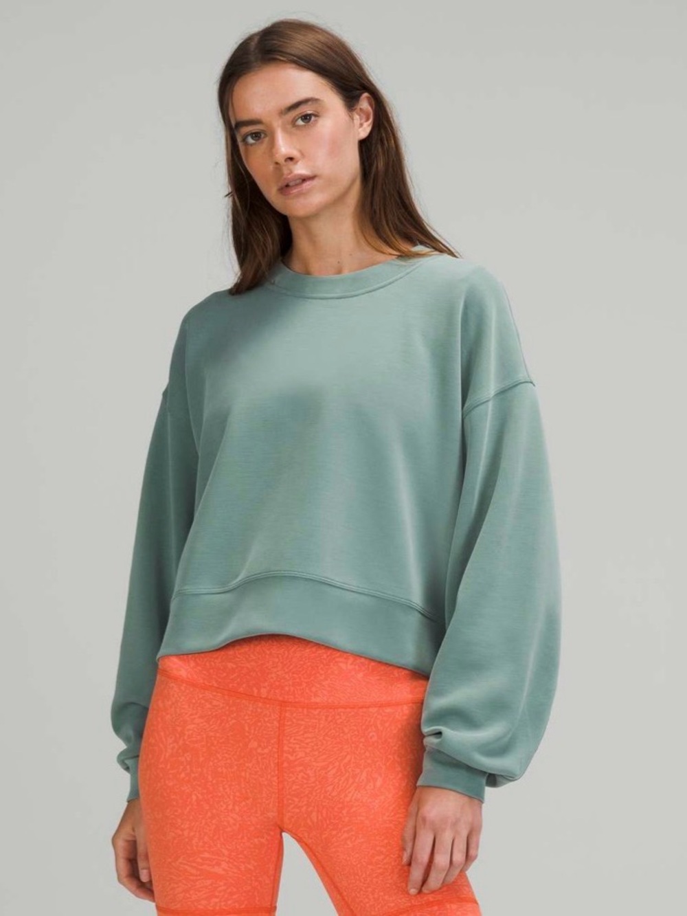 Lululemon Perfectly Oversized Crop Crew Soft Stream Sweatshirt - Picture 2 of 12